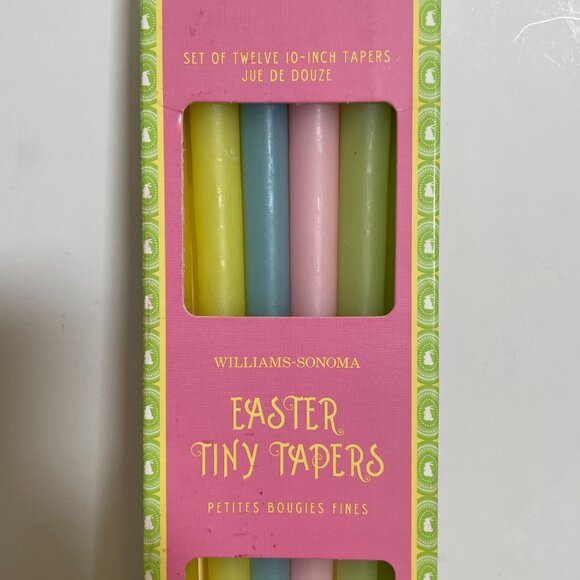 Williams Sonoma Easter Tiny Tapers Candle Pastel Colors Twelve 10 Inch USA Made - Picture 2 of 7